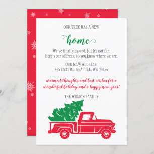 Christmas Tree in Truck We've Moved Holiday Cards