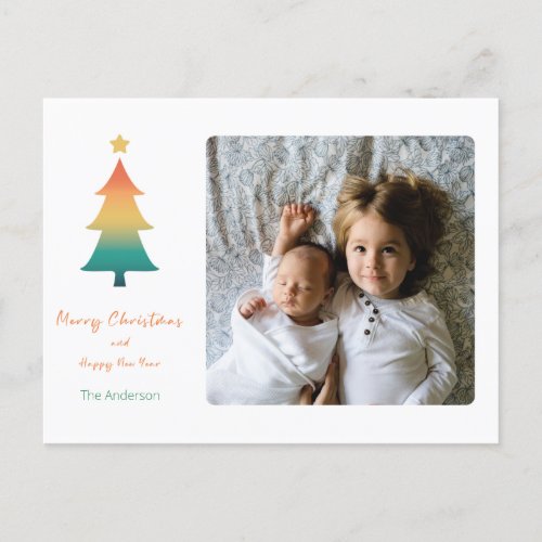 Christmas tree in twilight Holiday greeting Postca Postcard