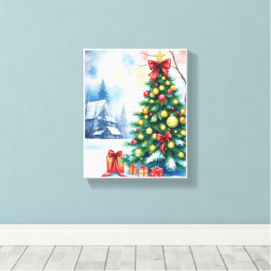 Christmas Tree in Winter Wonderland Canvas Print
