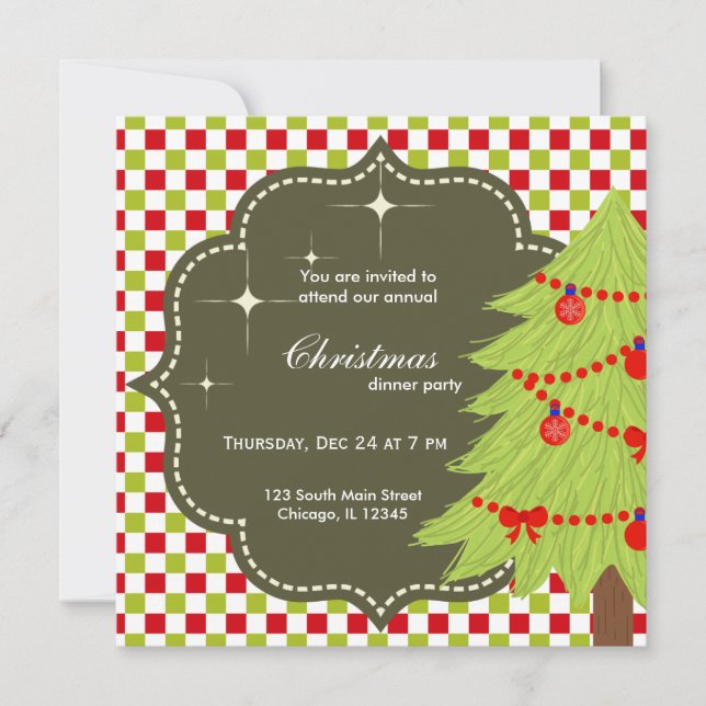 Christmas tree invitation (Front)