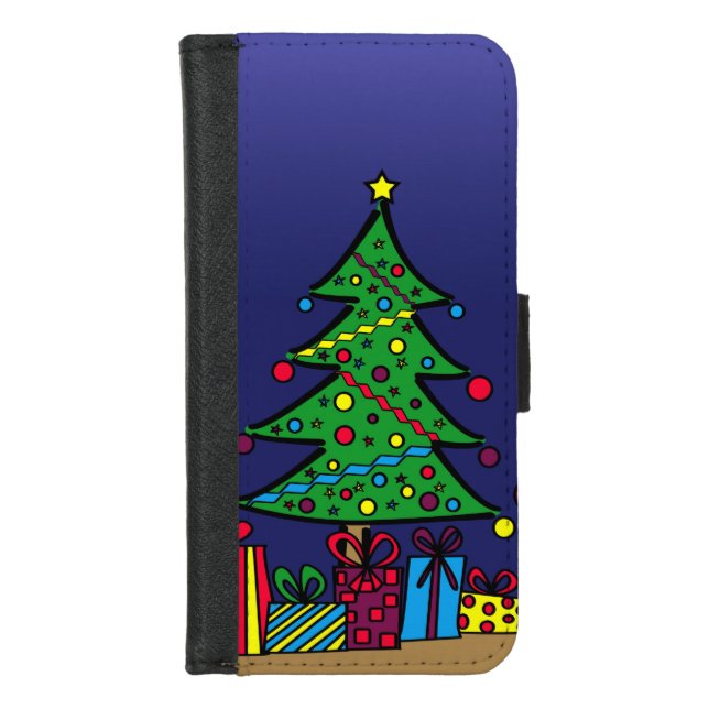 Christmas tree iPhone wallet case (Front)