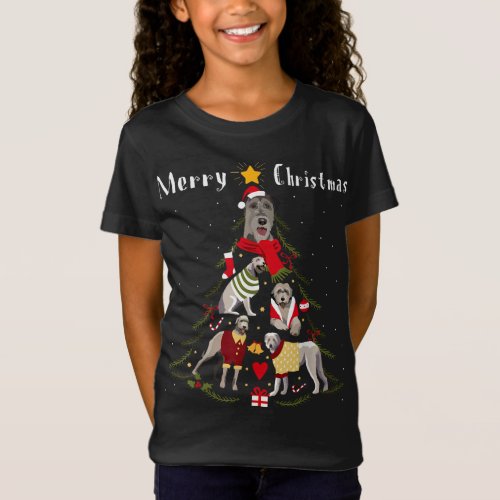 Christmas Tree Irish Wolfhound Lover Xmas Dog Owne T_Shirt