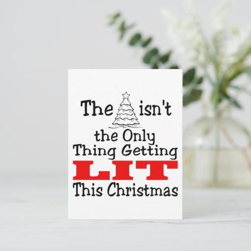 Christmas Tree Isn't Only Lit Holiday Postcard | Zazzle