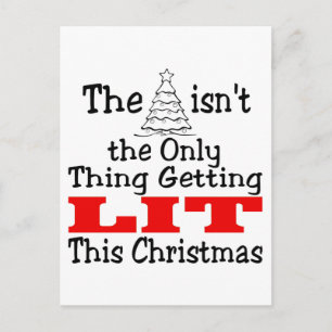 Christmas Tree Isn't Only Lit Holiday Postcard