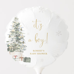 Christmas Tree It's A Boy Balloon