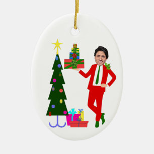 Christmas tree Justin Trudeau Ceramic Ornament