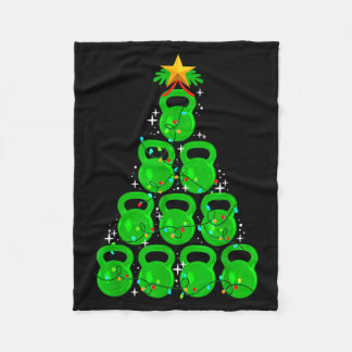 Christmas Tree Kettlebell Xmas Gym Workout Fitness Fleece Blanket