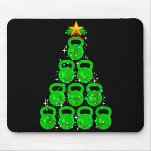 Christmas Tree Kettlebell Xmas Gym Workout Fitness Mouse Pad