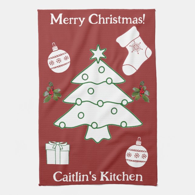 Christmas Tree Kitchen Towel (Vertical)
