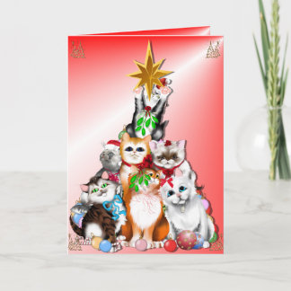 Christmas Tree Kittens Card