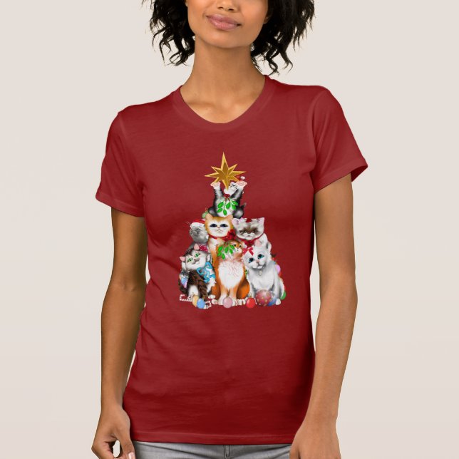 Christmas Tree Kittens  T-Shirt (Front)