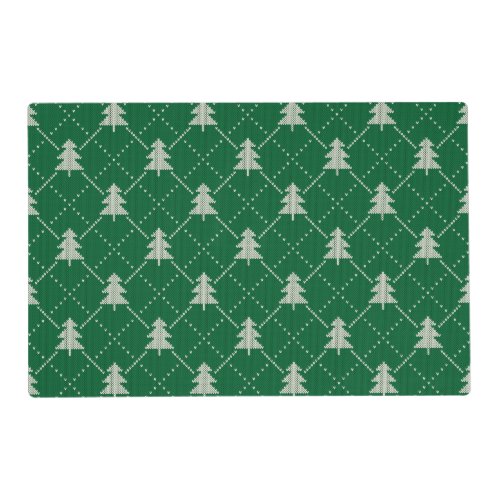 Christmas Tree Knit Pattern Placemat