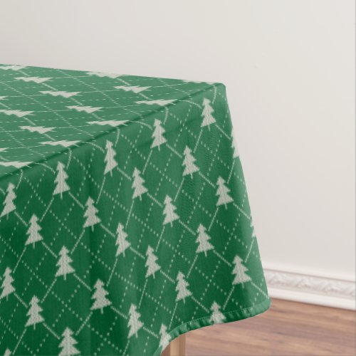 Christmas Tree Knit Pattern Tablecloth