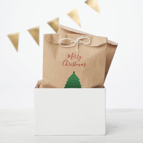 Christmas Tree Kraft Favor Bag
