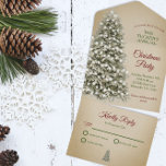 Christmas Tree Kraft Paper Company Holiday Party All In One Invitation<br><div class="desc">This elegant company Christmas party design features a snowy Christmas tree with lights on vintage looking kraft background. Click the customize button for more flexibility in modifying the text and the graphics! Variations of this design as well as coordinating products are available in our shop, zazzle.com/store/doodlelulu. Contact us if you...</div>