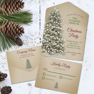 Christmas Tree Kraft Paper Company Holiday Party All In One Invitation