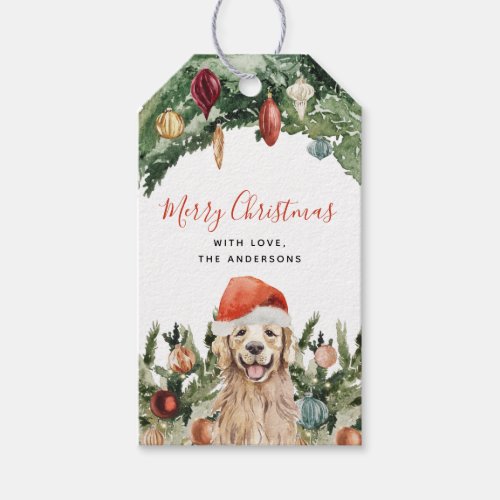 Christmas Tree Labrador Retriever Santa Dog Pawty Gift Tags