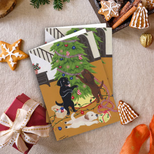Christmas Tree Labradors Holiday Card