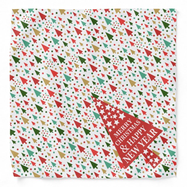 Christmas Tree- landscape of colorful trees Bandana (Front)