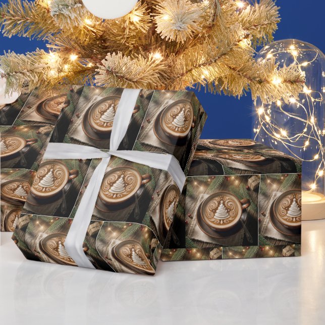 Christmas Tree Latte Wrapping Paper (Holidays)
