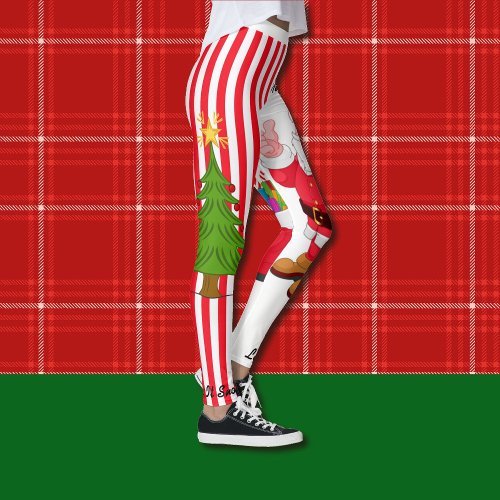 Christmas Tree Leggings Santa Personalize S _ XL