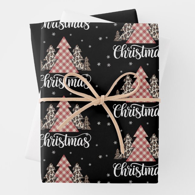 Christmas Tree Leopard Funny Xmas Holiday  Wrapping Paper Sheets (In situ)