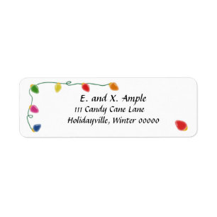 Christmas Tree Light Return Address Labels
