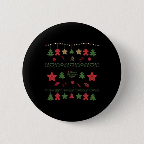 Christmas tree light Sweater Design Ugly Christmas Button