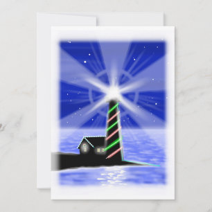 Christmas Tree lighthouse flat card