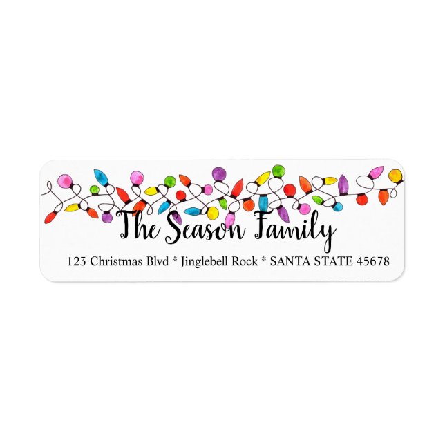 Christmas Tree Lights Address Label (Front)