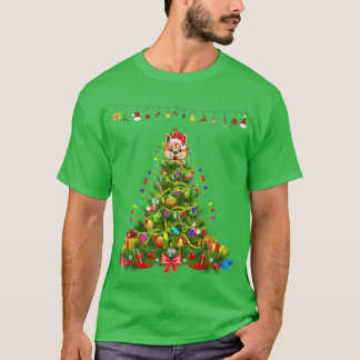 Christmas Tree Lights Akita Dog Gift Lover Tee