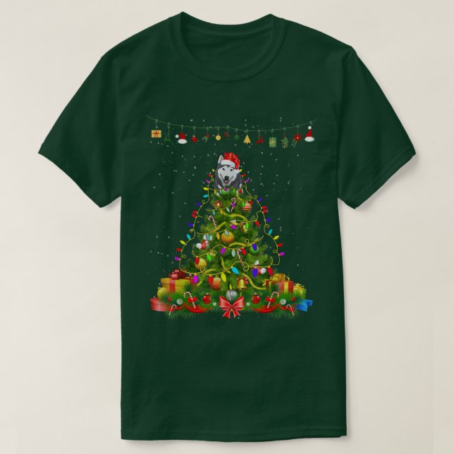 Christmas Tree Lights Alaskan Dog Gift Lover Tee  (Design Front)