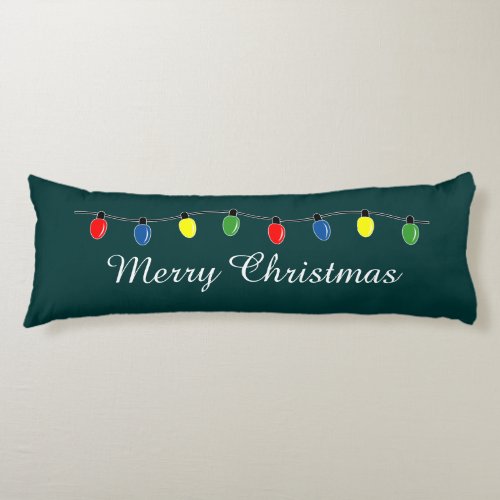 Christmas tree lights body pillow with custom text