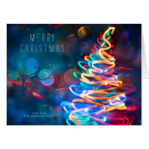 Christmas Tree Lights Bokeh Giant Greeting Card