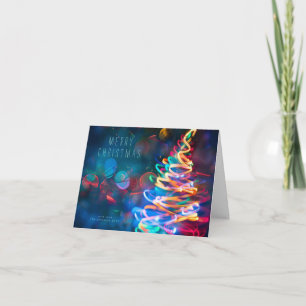 Christmas Tree Lights Bokeh Giant Greeting Holiday Card