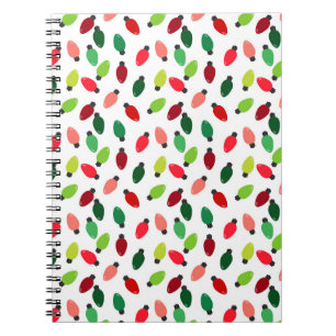 Christmas Tree Lights Bulbs Cover Notebook Journal