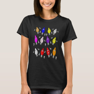 Christmas Tree Lights Cute Multi Color Bulbs Merry T-Shirt