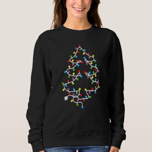 Christmas Tree Lights Holiday Decor Matching Pjs P Sweatshirt