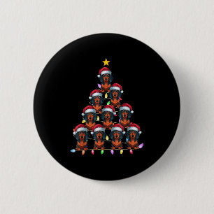 Christmas Tree Lights Men Women Santa Dachshund Do Button