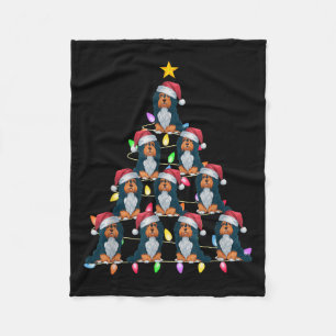 Christmas Tree Lights Men Women Santa Havanese Dog Fleece Blanket