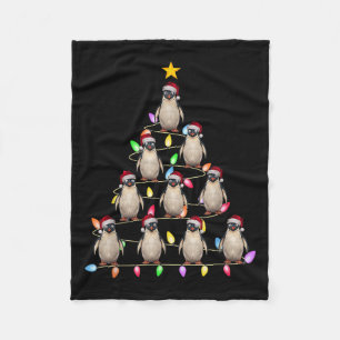 Christmas Tree Lights Men Women Santa Penguin Xmas Fleece Blanket