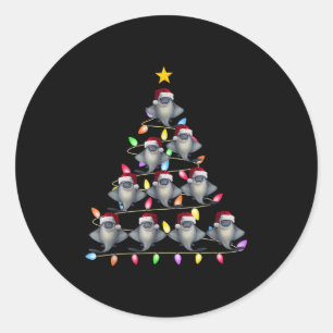Christmas Tree Lights Men Women Santa Stingray Xma Classic Round Sticker