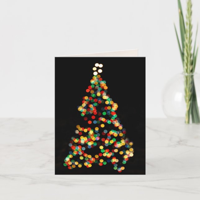 Christmas Tree Lights, outdoor, bokeh, twinkle Holiday Card (Front)