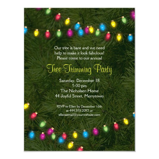 Christmas Tree Lights Party Invitation | Zazzle