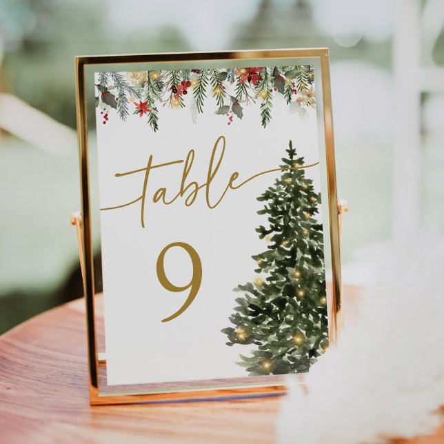 Christmas Tree Lights Pine Winter Table Numbers (Creator Uploaded)