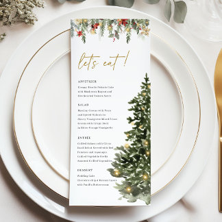 Christmas Tree Lights Pine Winter Wedding Dinner Menu