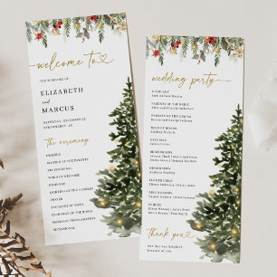 Christmas Tree Lights Pine Winter Wedding Program