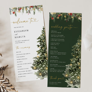Christmas Tree Lights Pine Winter Wedding Program