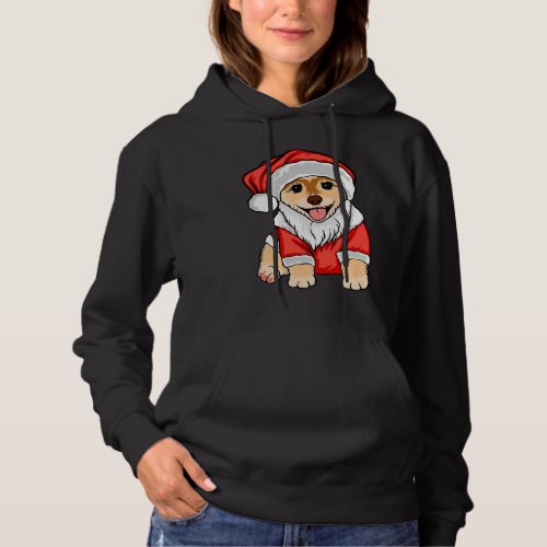 Christmas Tree Lights Santa Dog Xmas Boys Pugmas Hoodie