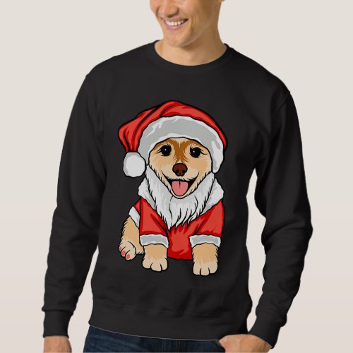 Christmas Tree Lights Santa Dog Xmas Boys Pugmas Sweatshirt